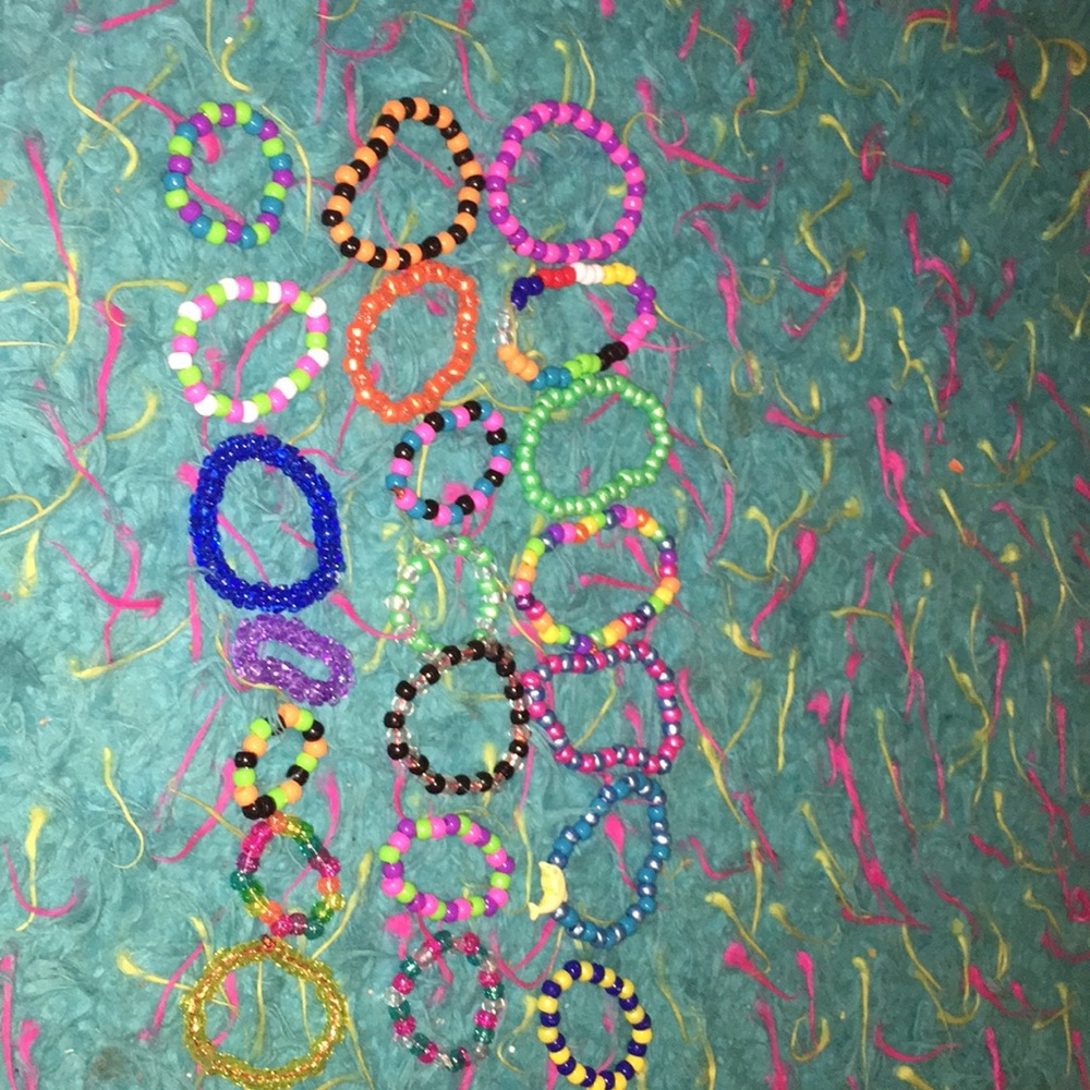 Homemade beaded braclets